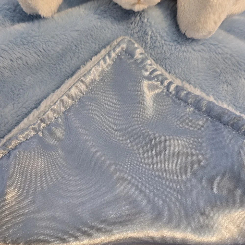 The Children's Place Blue Bunny Rabbit Lovey Security Blanket Satin Plush Baby